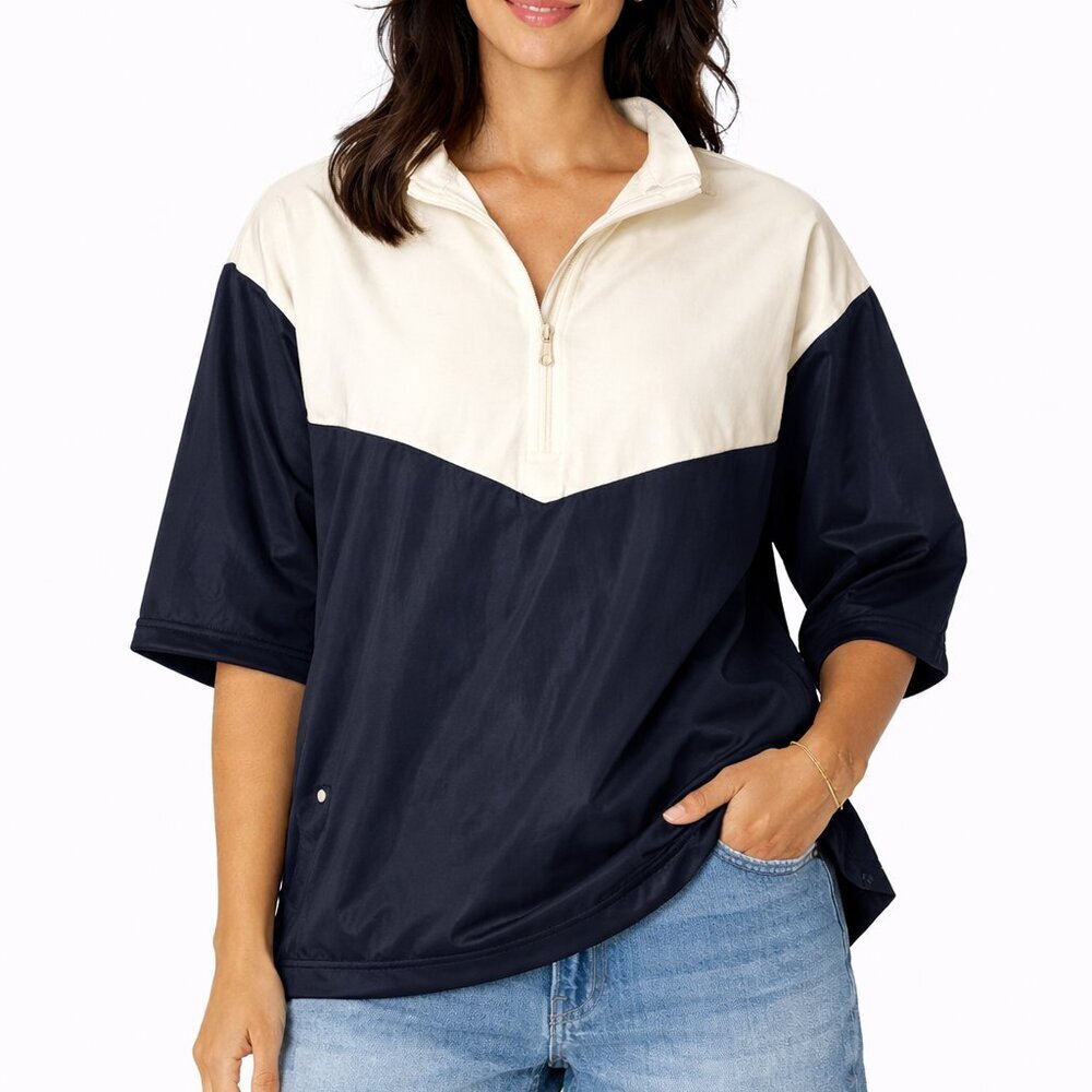 Mono B Black and White Half Zip Jacket - Size M
